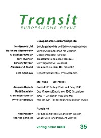 Cover Transit 35. Europäische Revue