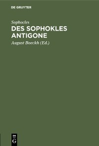 Cover Des Sophokles Antigone