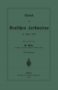 Cover Chronik des Deutschen Forstwesens im Jahre 1888