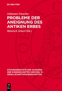 Cover Probleme der Aneignung des antiken Erbes