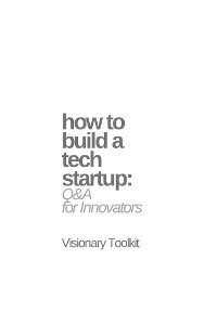 Cover How to Build a Tech Startup: Q&A for Innovators