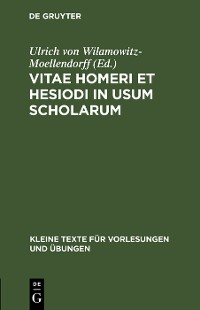 Cover Vitae Homeri et Hesiodi in usum scholarum