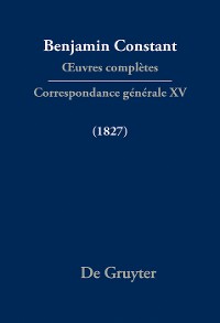 Cover Correspondance générale 1827