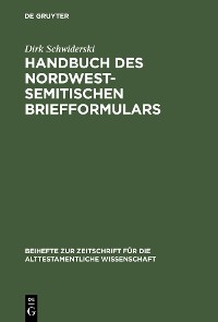 Cover Handbuch des nordwestsemitischen Briefformulars