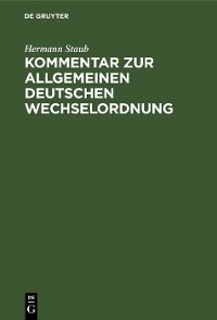 Cover Kommentar zur Allgemeinen Deutschen Wechselordnung