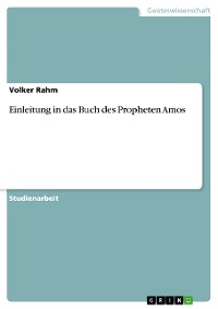 Cover Einleitung in das Buch des Propheten Amos