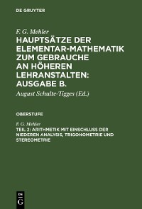 Cover Arithmetik mit Einschluß der niederen Analysis, Trigonometrie und Stereometrie