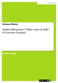 Cover Analisi della poesia "Ultimo canto di Saffo" di Giacomo Leopardi