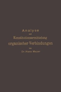 Cover Analyse und Konstitutionsermittelung organischer Verbindungen