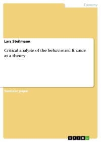 Cover Critical analysis of the behavioural finance as a theory
