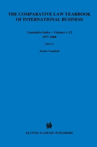 Cover Comparative Law Yearbook of International Business Cumulative Index Volumes 1-22, 1977-2000