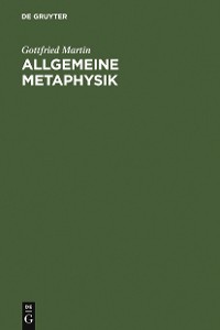 Cover Allgemeine Metaphysik