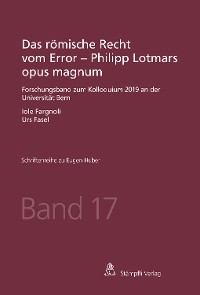Cover Das römische Recht vom Error - Philipp Lotmars opus magnum
