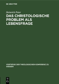Cover Das christologische Problem als Lebensfrage