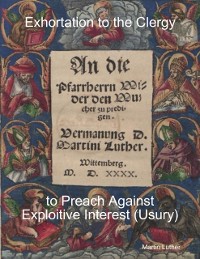 Cover Exhortation to the Clergy to Preach Against Exploitive Interest (Usury)