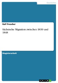 Cover Sächsische Migration zwischen 1830 und 1848