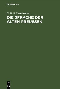 Cover Die Sprache der alten Preußen