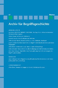 Cover Archiv für Begriffsgeschichte / Archiv für Begriffsgeschichte. Band 47