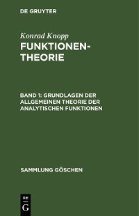Cover Grundlagen der allgemeinen Theorie der analytischen Funktionen