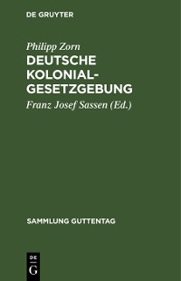 Cover Deutsche Kolonialgesetzgebung