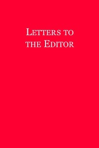 Cover Letters to the Editor