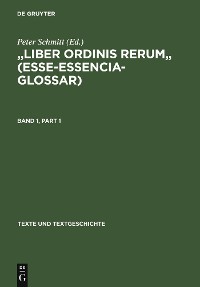 Cover "Liber ordinis rerum" (Esse-Essencia-Glossar)