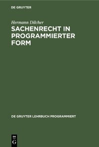 Cover Sachenrecht in programmierter Form