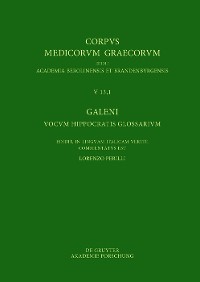 Cover Galeni vocum Hippocratis Glossarium / Galeno, Interpretazione delle parole difficili di Ippocrate