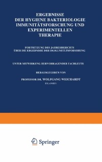 Cover Ergebnisse Der Hygiene Bakteriologie Immunitätsforschung und Experimentellen Therapie
