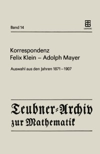 Cover Korrespondenz Felix Klein — Adolph Mayer