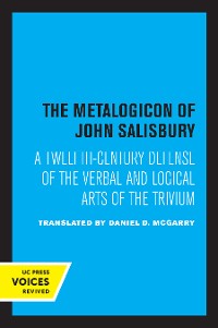 Cover The Metalogicon of John of Salisbury