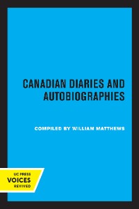 Cover Canadian Diaries and Autobiographies