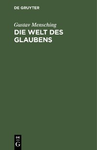 Cover Die Welt des Glaubens