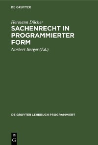 Cover Sachenrecht in programmierter Form