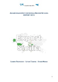 Cover Analisi delle esportazioni della Regione Siciliana Report 2013