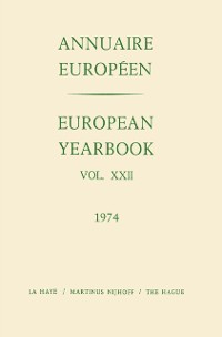 Cover European Yearbook / Annuaire Europeen