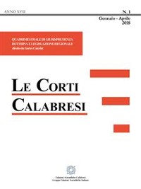 Cover Le Corti Calabresi - Fascicolo 1 - 2018