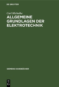 Cover Allgemeine Grundlagen der Elektrotechnik