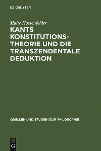 Cover Kants Konstitutionstheorie und die Transzendentale Deduktion