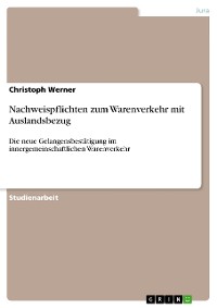 Cover Nachweispflichten zum Warenverkehr mit Auslandsbezug