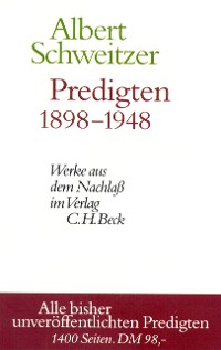 Cover Predigten 1898-1948
