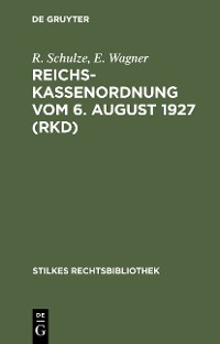 Cover Reichskassenordnung vom 6. August 1927 (RKD)