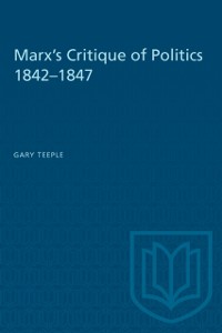 Cover Marx's Critique of Politics 1842-1847