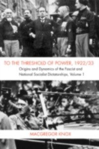 Cover To the Threshold of Power, 1922/33
