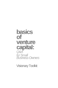 Cover Basics of Venture Capital: Q&A for Small Business Owners