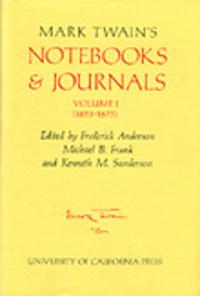 Cover Mark Twain's Notebooks & Journals, Volume I