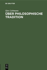 Cover Über philosophische Tradition