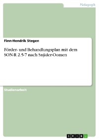 Cover Förder- und Behandlungsplan mit dem SON-R 2.5-7 nach Snjider-Oomen