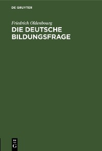 Cover Die deutsche Bildungsfrage