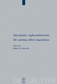 Cover Alexander Aphrodisiensis, "De anima libri mantissa"